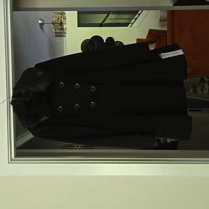 VIA SPIGA Skater Coat w/Fur Collar